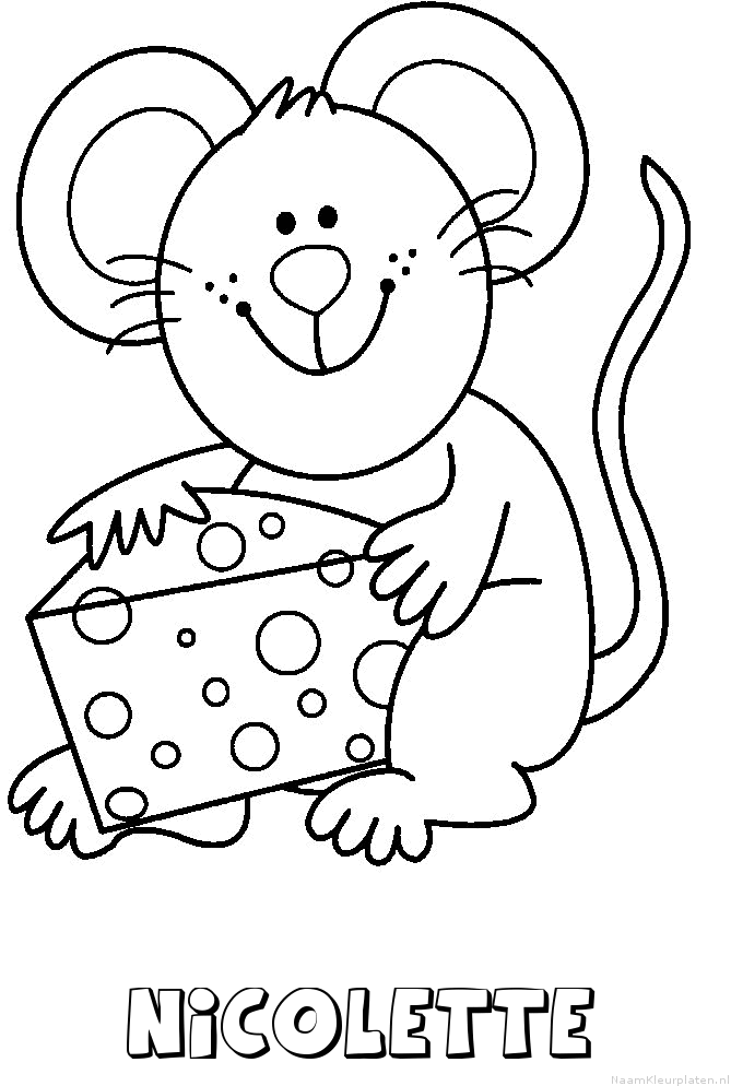 Nicolette muis kaas kleurplaat