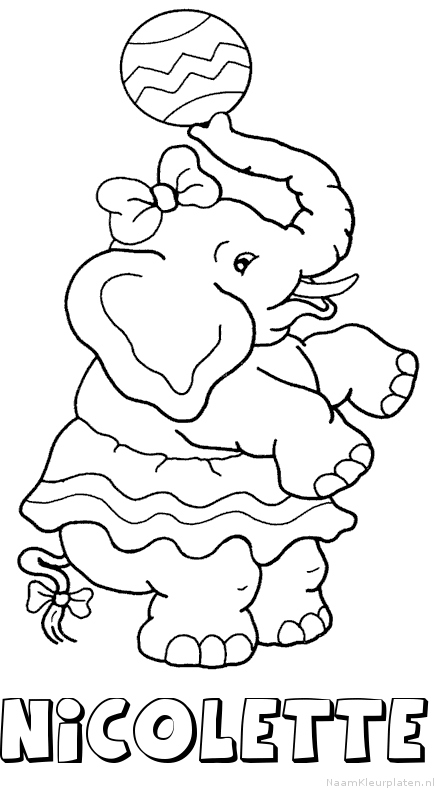 Nicolette olifant kleurplaat