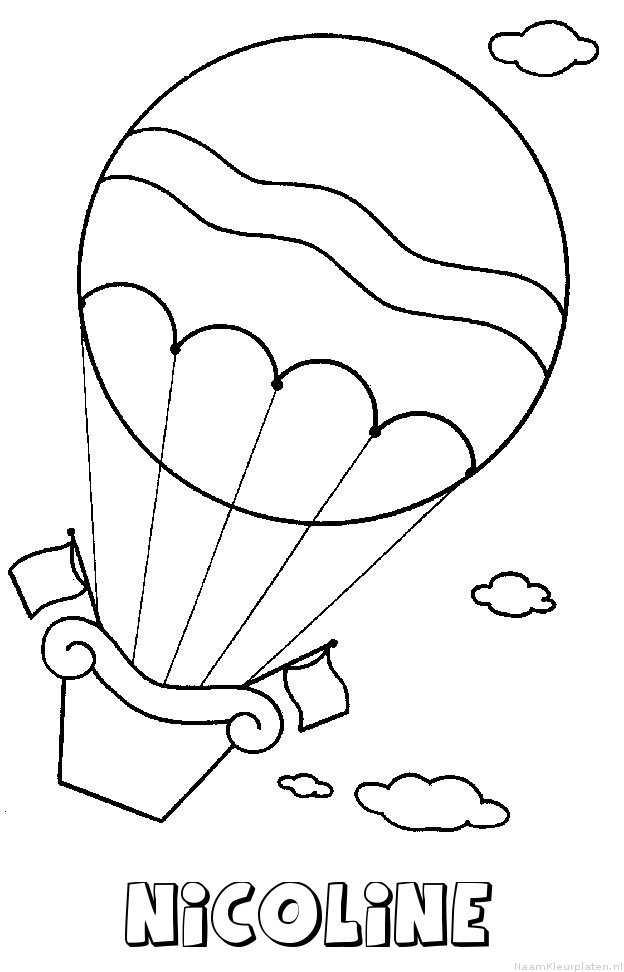 Nicoline luchtballon kleurplaat