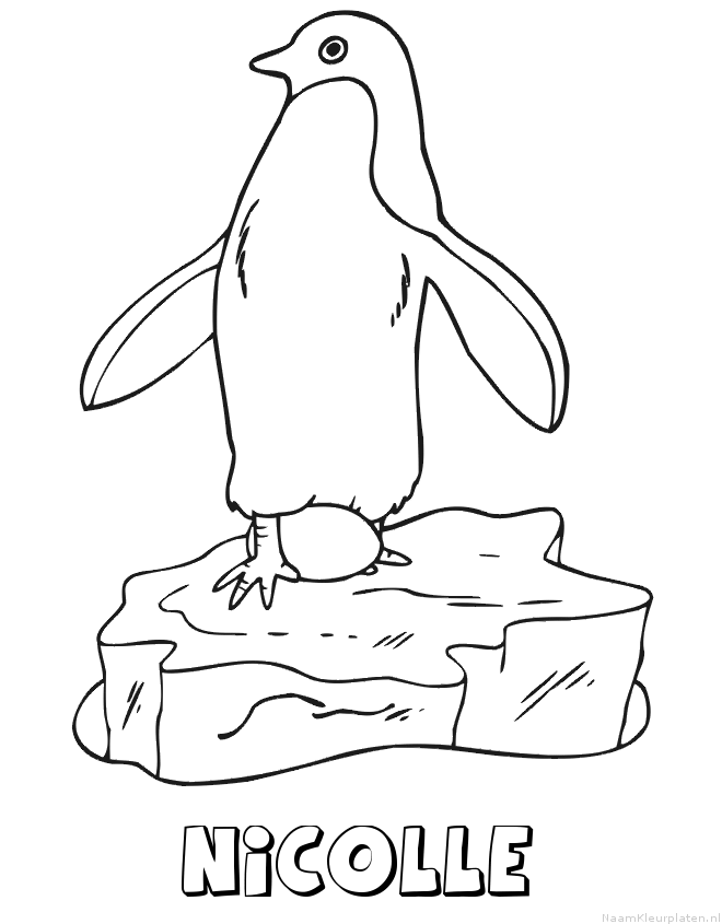 Nicolle pinguin kleurplaat