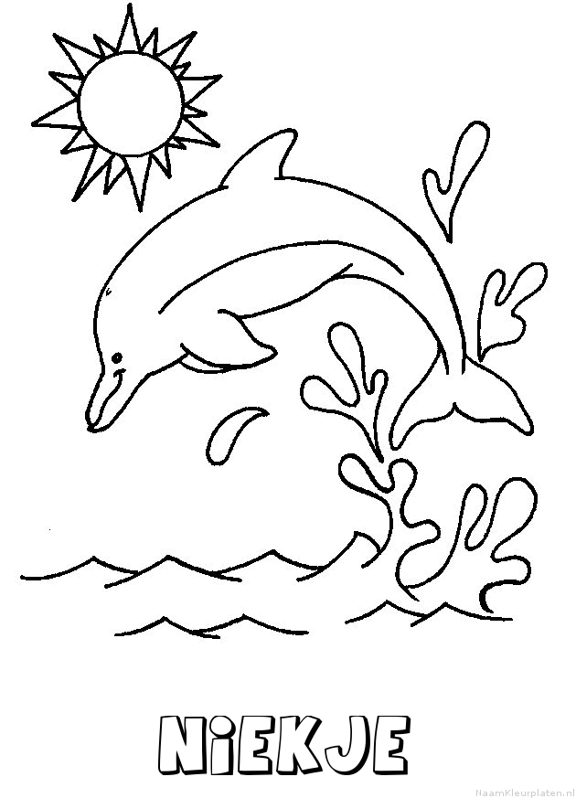 Niekje dolfijn kleurplaat