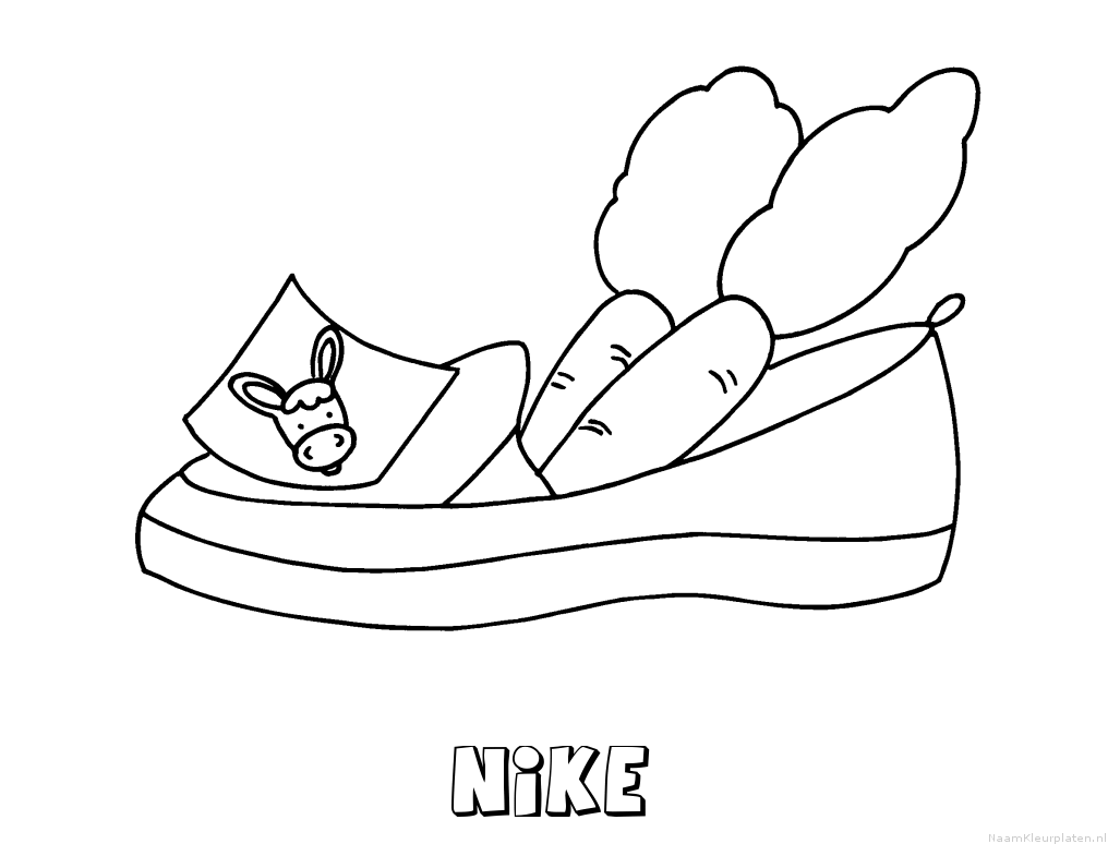 Nike schoen zetten kleurplaat