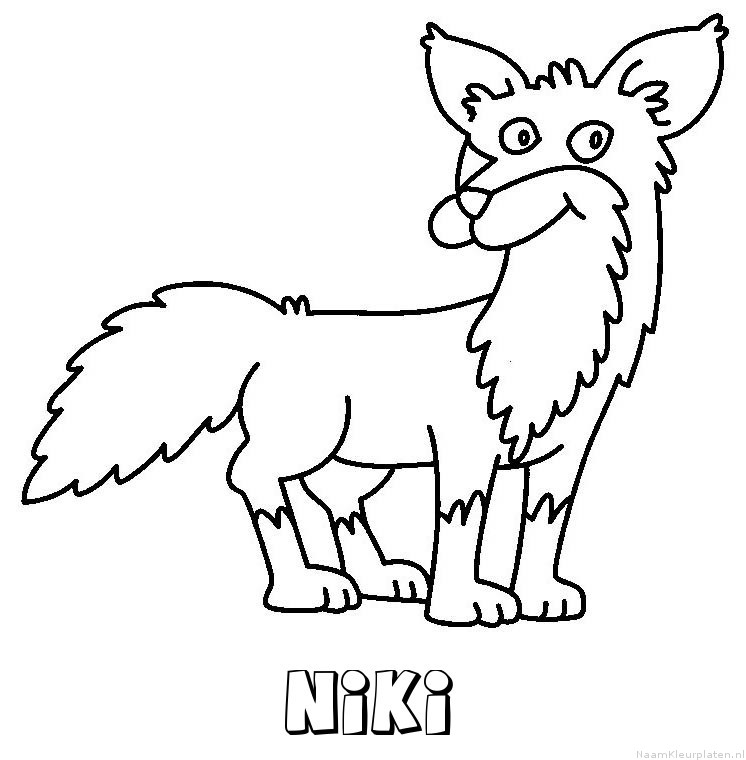 Niki vos kleurplaat