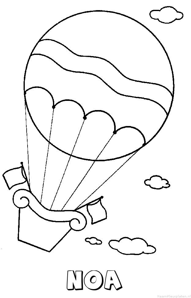 Noa luchtballon kleurplaat