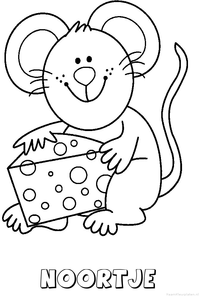 Noortje muis kaas kleurplaat