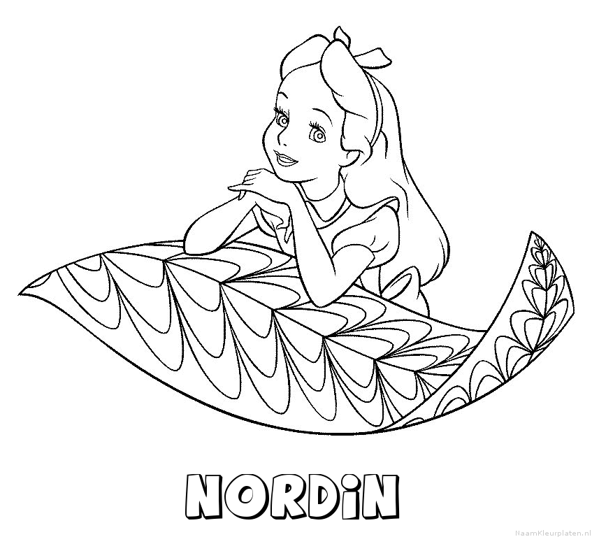 Nordin alice in wonderland kleurplaat