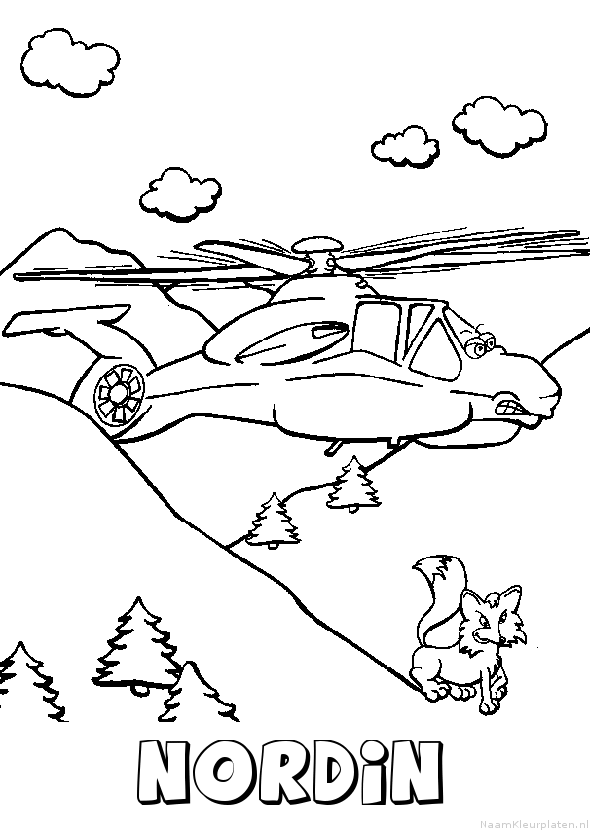 Nordin helikopter kleurplaat