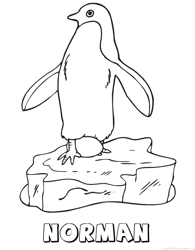 Norman pinguin kleurplaat