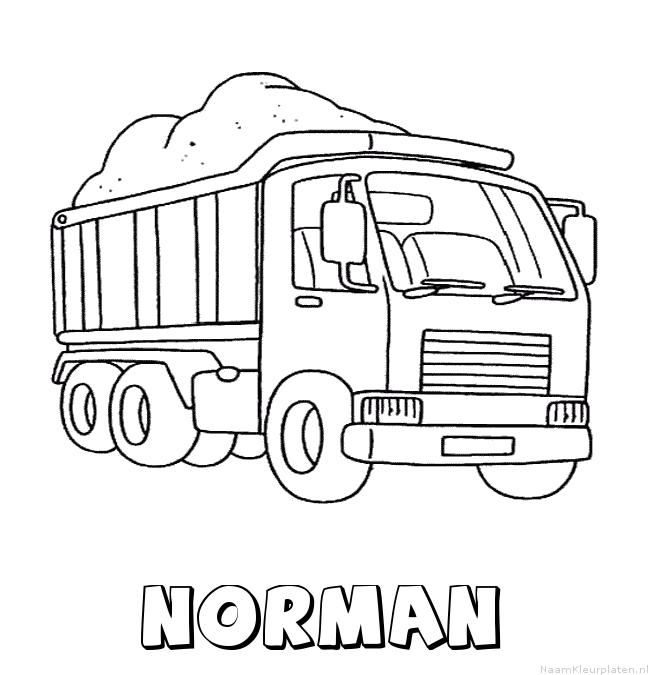 Norman vrachtwagen kleurplaat
