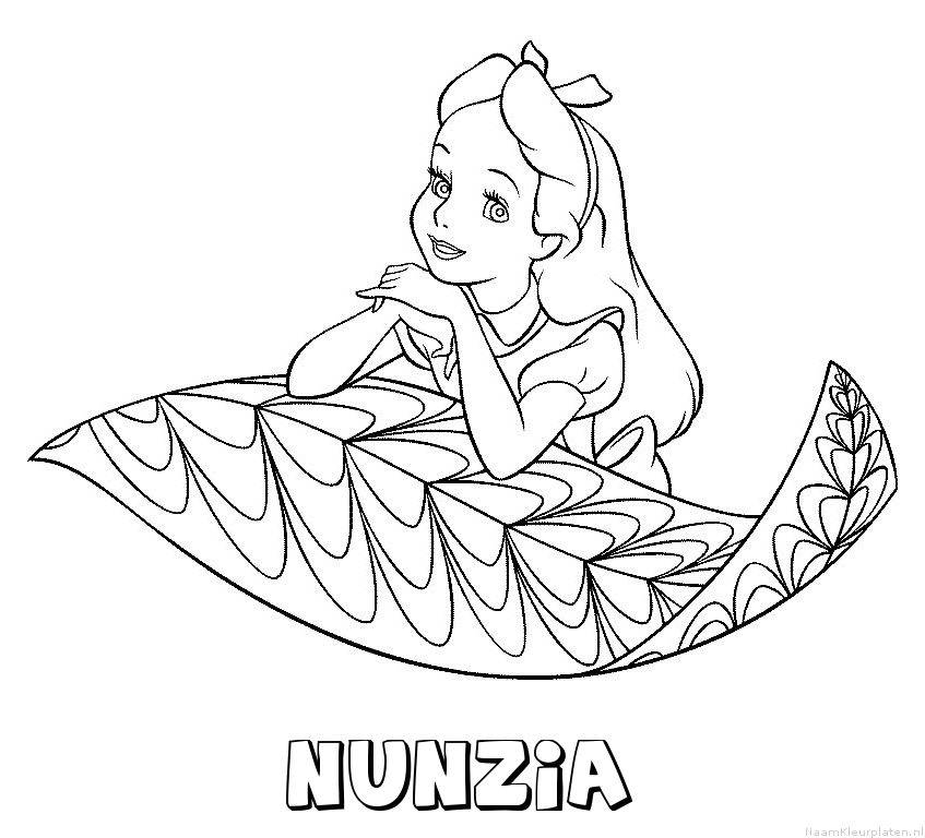 Nunzia alice in wonderland kleurplaat