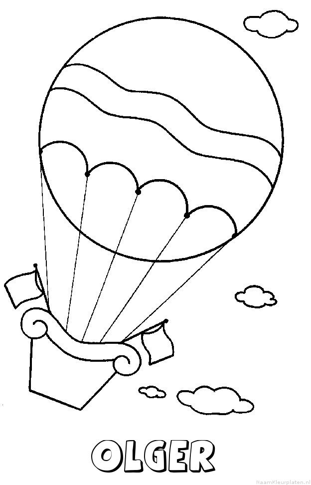Olger luchtballon kleurplaat