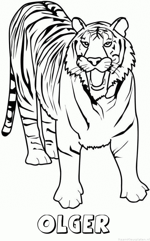 Olger tijger 2 kleurplaat