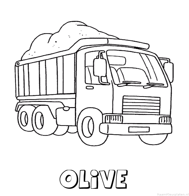Olive vrachtwagen kleurplaat