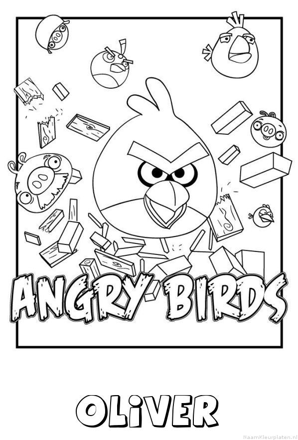 Oliver angry birds kleurplaat
