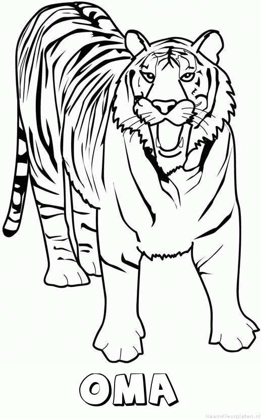 Oma tijger 2 kleurplaat