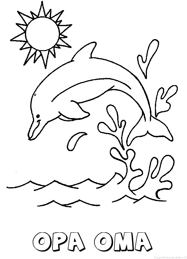 Opa oma dolfijn kleurplaat
