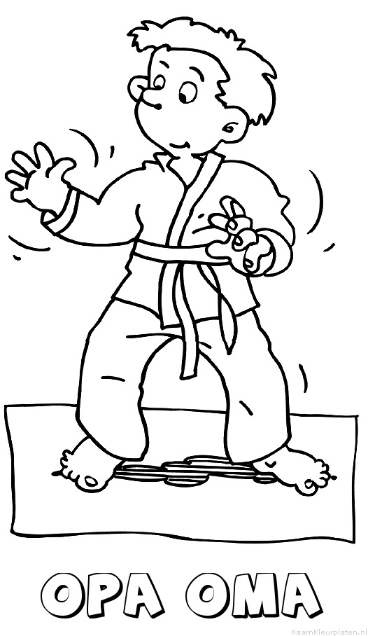 Opa oma judo kleurplaat