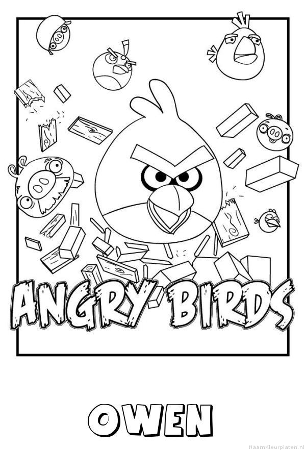 Owen angry birds kleurplaat