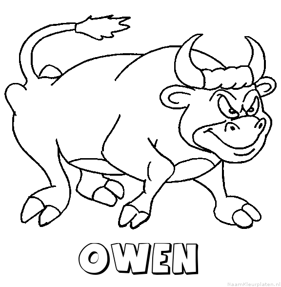 Owen stier kleurplaat
