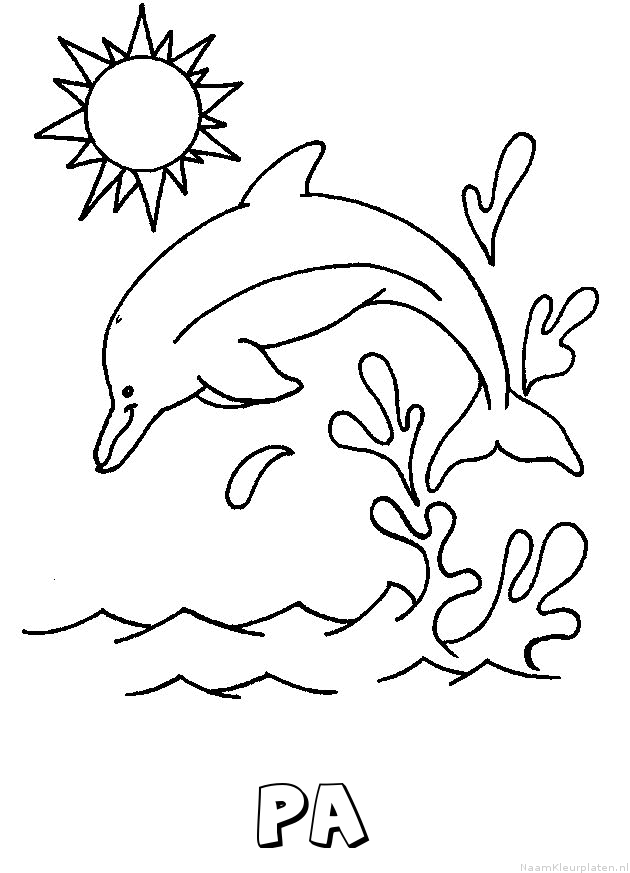 Pa dolfijn kleurplaat