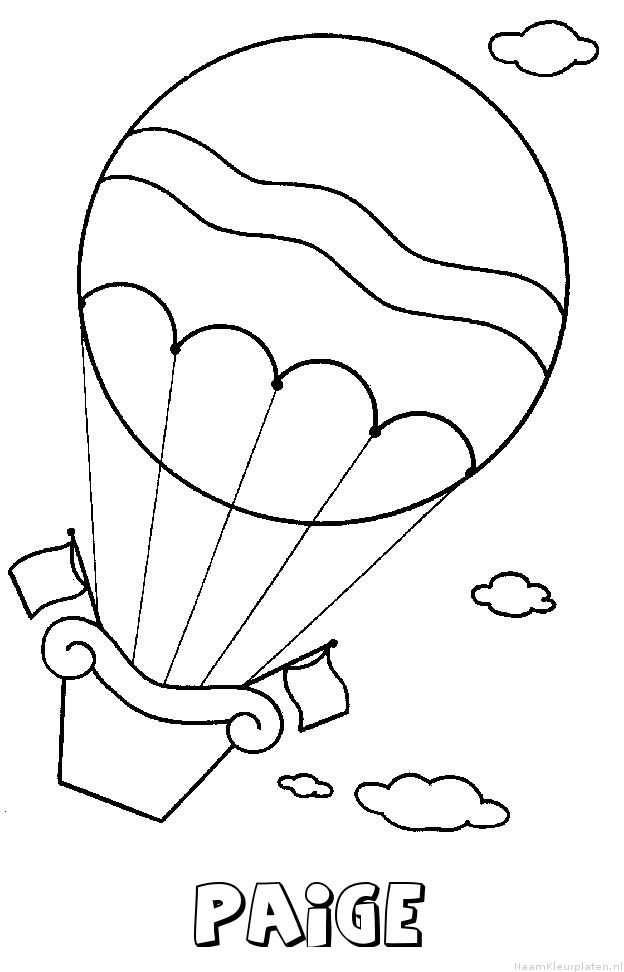 Paige luchtballon kleurplaat