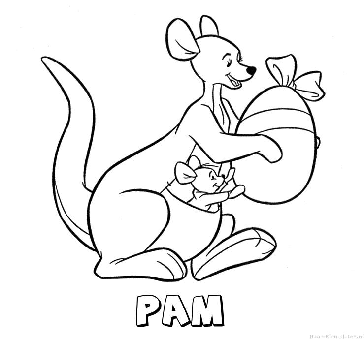 Pam kangoeroe kleurplaat