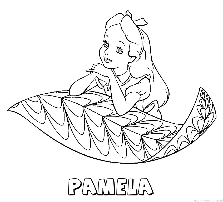 Pamela alice in wonderland kleurplaat