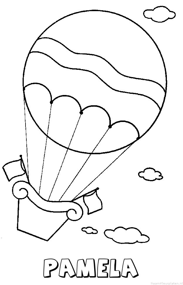 Pamela luchtballon kleurplaat