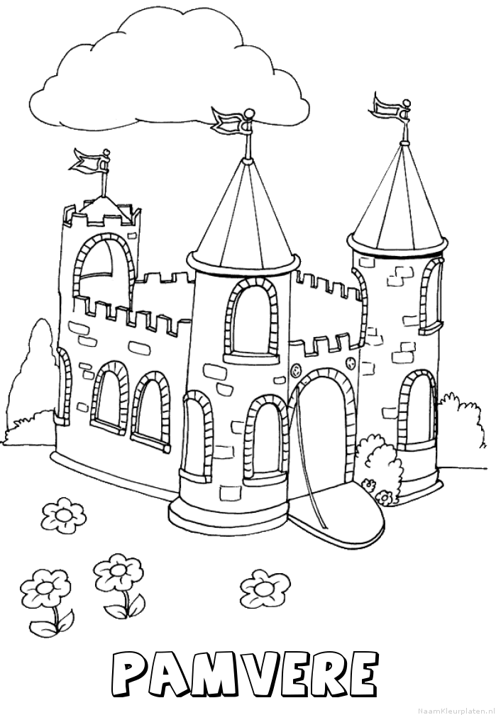 Pamvere kasteel kleurplaat