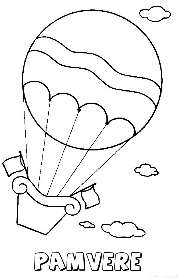 Pamvere luchtballon kleurplaat