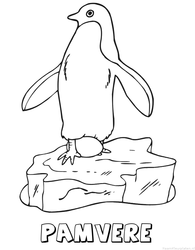 Pamvere pinguin kleurplaat