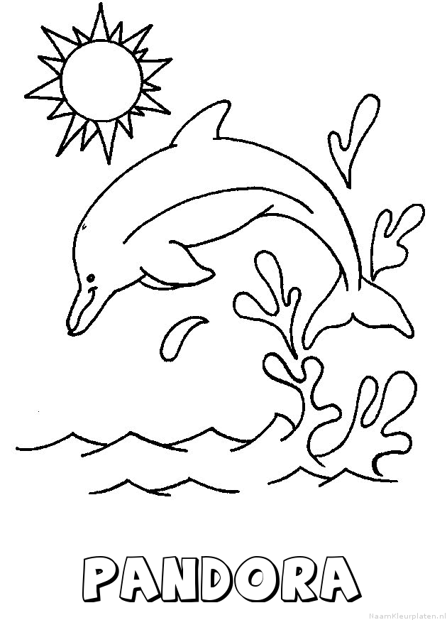 Pandora dolfijn kleurplaat