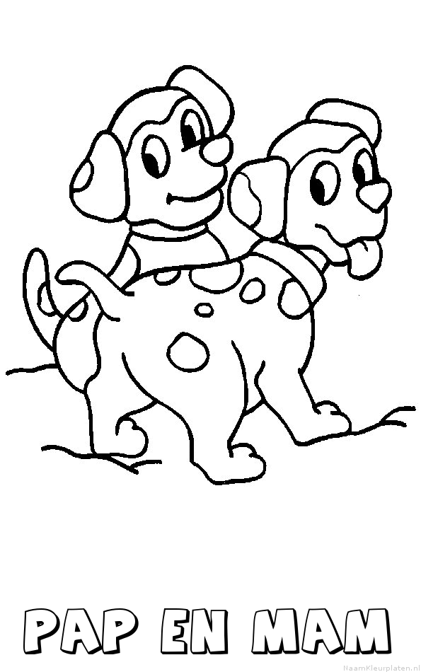 Pap en mam hond puppies kleurplaat