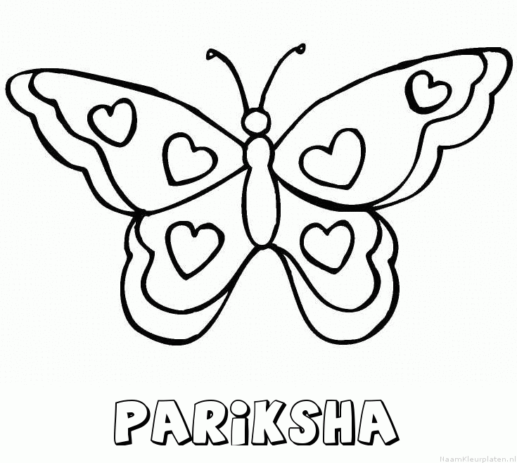 Pariksha vlinder hartjes kleurplaat