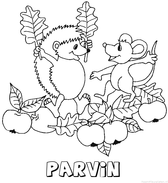 Parvin egel kleurplaat