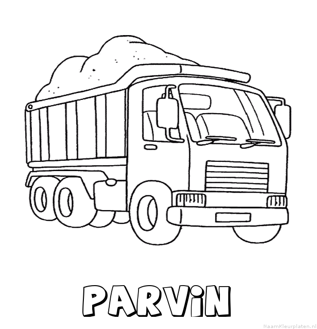 Parvin vrachtwagen kleurplaat