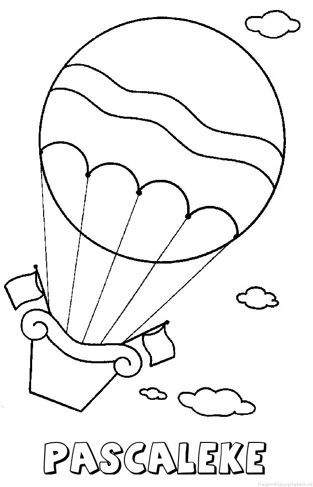 Pascaleke luchtballon kleurplaat