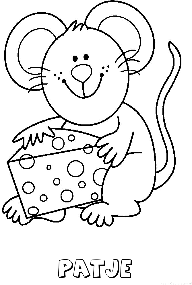 Patje muis kaas kleurplaat