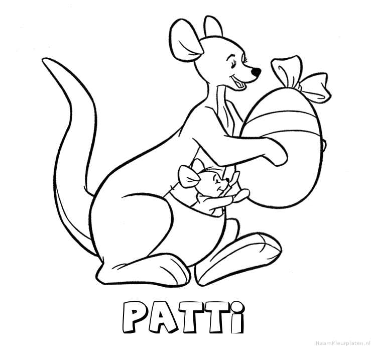 Patti kangoeroe kleurplaat