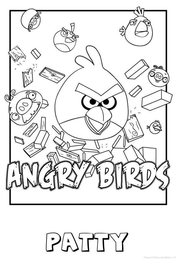Patty angry birds kleurplaat