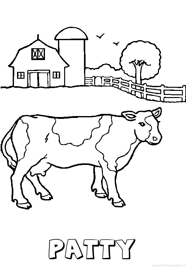 Patty koe kleurplaat