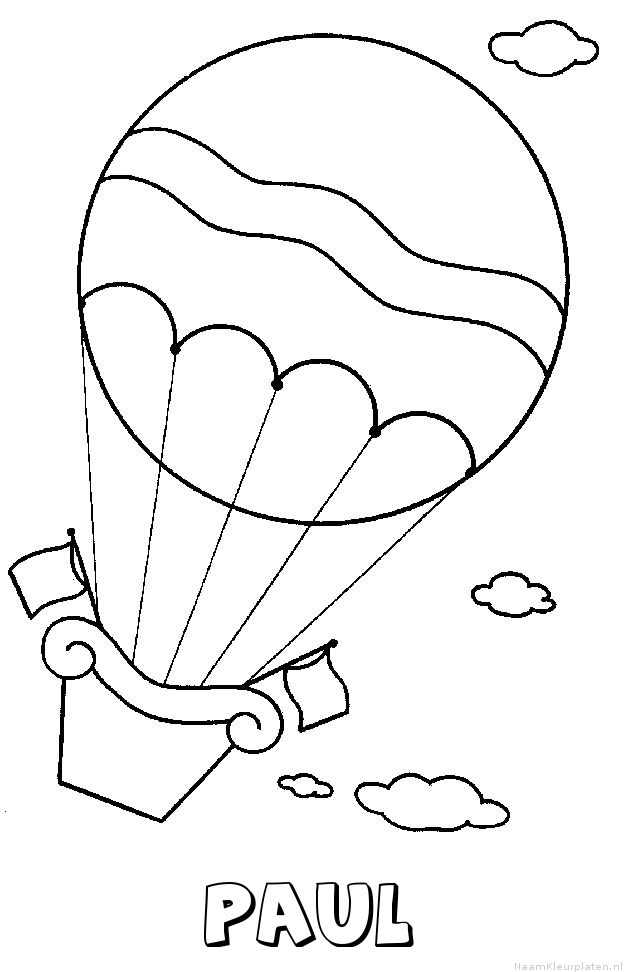 Paul luchtballon kleurplaat