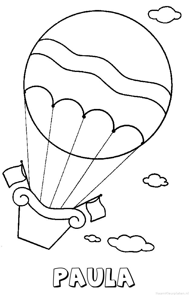 Paula luchtballon kleurplaat