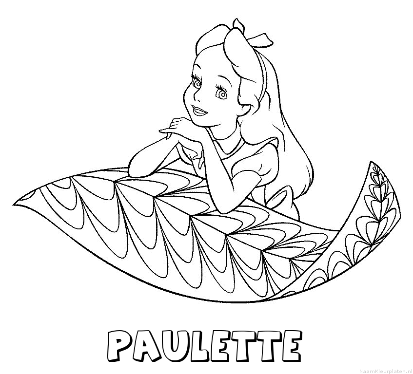 Paulette alice in wonderland kleurplaat