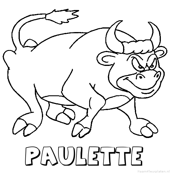 Paulette stier kleurplaat