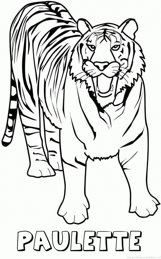 Paulette tijger 2 kleurplaat
