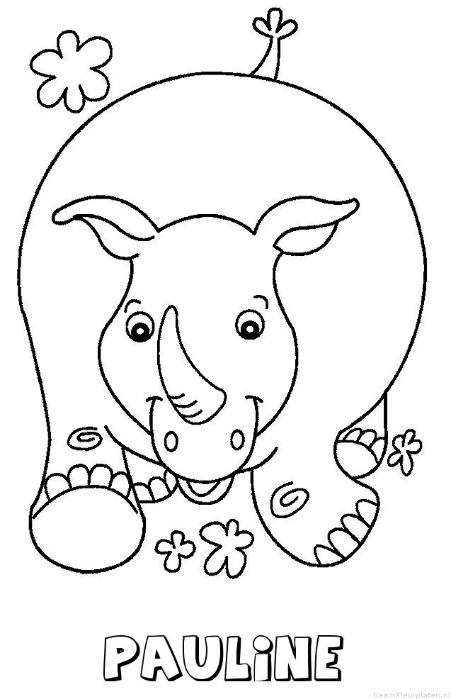 Pauline neushoorn kleurplaat