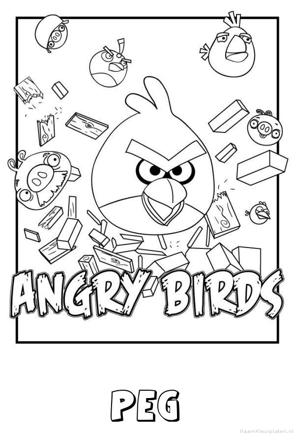 Peg angry birds kleurplaat