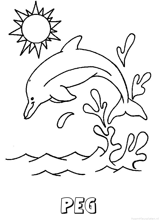 Peg dolfijn kleurplaat
