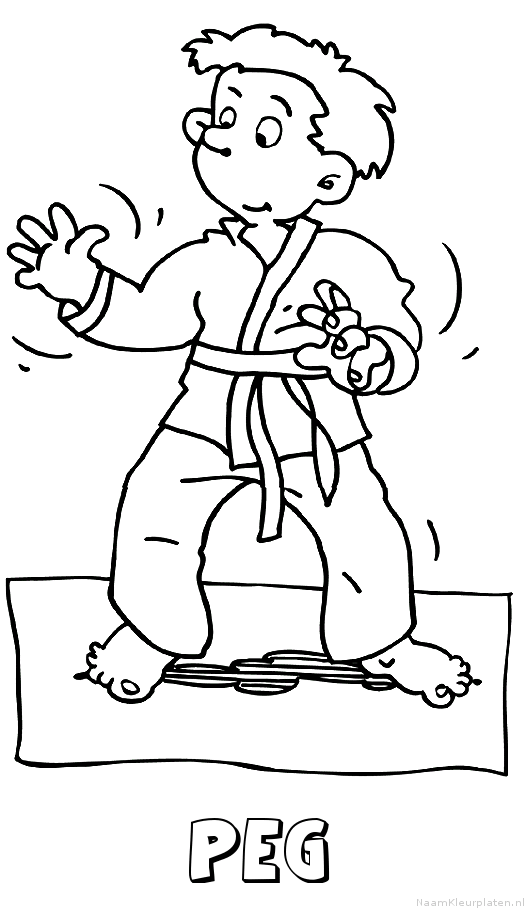 Peg judo kleurplaat